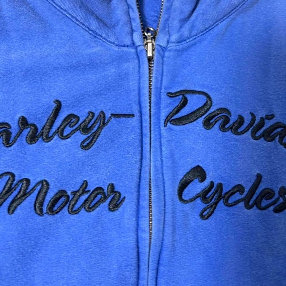 Harley Davidson blue zip up‎ hoodie #bikerstyle #y2k - Picture 2 of 6